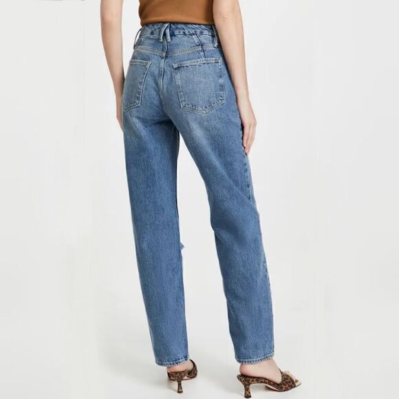 Good American 6, 10, 14, 18 Good 90s Duster High Rise Straight Leg Jeans Blue950 - Picture 7 of 16